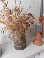 Goudkleurige Geblokte Vaas - 21cm, Geel, Ophalen of Verzenden, Minder dan 50 cm, Glas