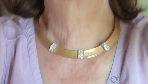 Leuke, aparte halscollier, Sieraden, Tassen en Uiterlijk, Kettingen, Zo goed als nieuw, Overige materialen, Goud, Ophalen of Verzenden