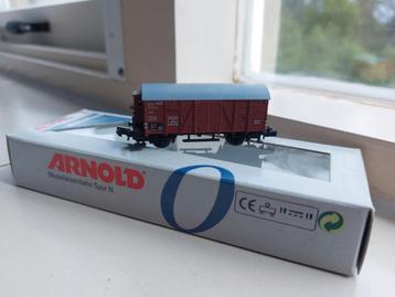 !!! Arnold 4411 gedekte bagagewagon met remmershuisje netjes beschikbaar voor biedingen
