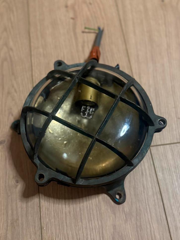 Vintage Scheepslamp - Werkend met Patina, Antiek en Kunst, Antiek | Lampen, Verzenden