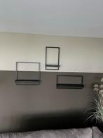 3 Wandplanken Hout & Metaal muur decoratie, Huis en Inrichting, Ophalen, Zo goed als nieuw