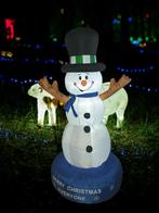Sneeuwpop op blauw draaiplateau, ledverlichting, 182cm hoog, Diversen, Ophalen, Nieuw