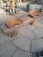 Tuinbank, spoorbiels, tractorzadel, Ophalen, Gebruikt, Hout