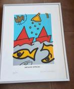 Zeefdruk Peter Louman (1940 - 2010) over water gesproken, Antiek en Kunst, Kunst | Litho's en Zeefdrukken, Ophalen