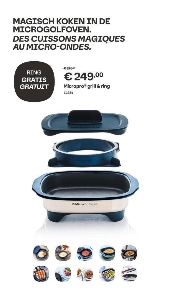 Nieuwe micropro grill+ring+receptenboek+verzending, Huis en Inrichting, Keuken | Tupperware, Nieuw, Overige typen, Ophalen of Verzenden