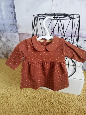 Mooie jurk new born Quapi mabel bruin met print maat 50 beschikbaar voor biedingen