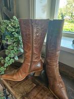 Volledig leren westernlaarzen met rits cognac maat 37, Bruin, Ophalen of Verzenden, Zo goed als nieuw, Hoge laarzen