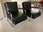 2 Vintage Jaren '30 Thonet K 410 Chroom Fauteuils Zwart, Ophalen, Minder dan 75 cm, Zo goed als nieuw, Bestaat niet meer