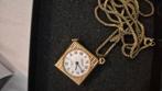Vintage horloge halsketting union ancre 17 jewels, Ophalen of Verzenden, Gebruikt, Goud, Overige materialen