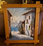 Schilderij | Mediterraanse kustplaats, Antiek en Kunst, Kunst | Schilderijen | Klassiek, Ophalen of Verzenden