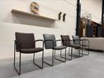 4 als nieuw Leolux Talos eetkamerstoelen bruin grijs stoel, Huis en Inrichting, Stoelen, Leolux, Bruin, Ophalen of Verzenden, Vier