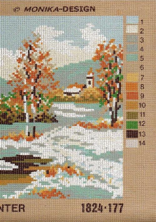 Cado VOORBEDRUKT 3 BORDUURSTRAMIENS, LANDSCHAPPEN, Hobby en Vrije tijd, Borduren en Borduurmachines, Nieuw, Onderdeel of Toebehoren