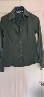 Caliban olijf groene blouse IT mt 44 = NL maat 36 / 38, Ophalen of Verzenden, Caliban, Maat 36 (S), Gedragen