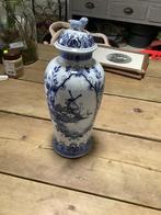 Delfts blauwe vaas met deksel, Ophalen of Verzenden