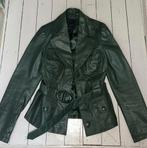 Groen lederen jas met ceintuur, Vero Moda, Ophalen of Verzenden, Jasje, Maat 36 (S)