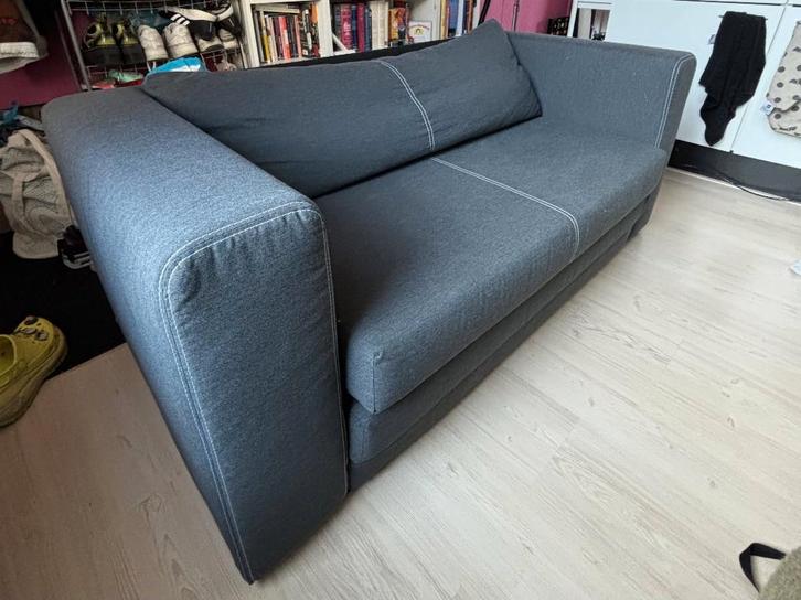 Grijze slaapbank Ikea, Huis en Inrichting, Banken | Bankstellen, Gebruikt, Rechte bank, Tweepersoons, Minder dan 150 cm, Minder dan 75 cm