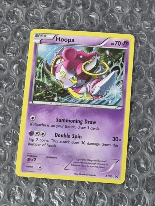 Cosmos Holo Hoopa XY90 XY Black Star Promo Pokemon Kaart!, Hobby en Vrije tijd, Verzamelkaartspellen | Pokémon, Gebruikt, Losse kaart