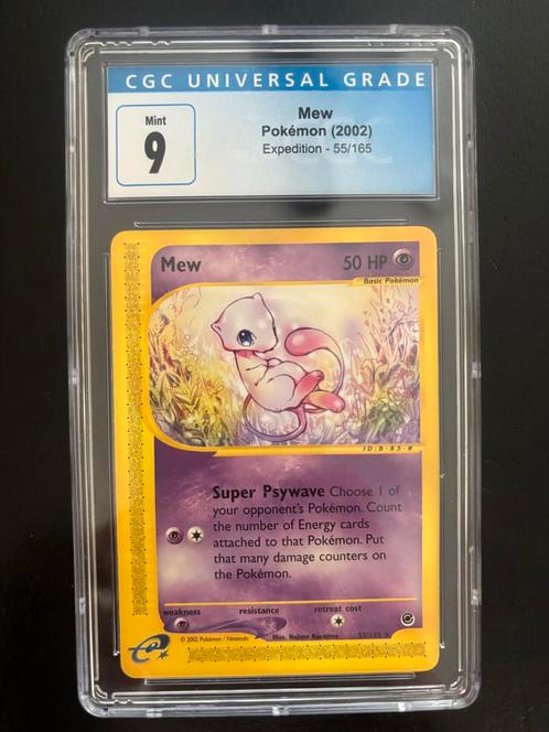 Mew Pokémon (2002) CGC 9 - Expedition 55/165, Hobby en Vrije tijd, Verzamelkaartspellen | Pokémon, Zo goed als nieuw, Losse kaart