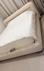 Beige tweepersoonsbed met opbergruimte inclusief matras, Verstelbaar, Beige, Tweepersoons, Ophalen of Verzenden