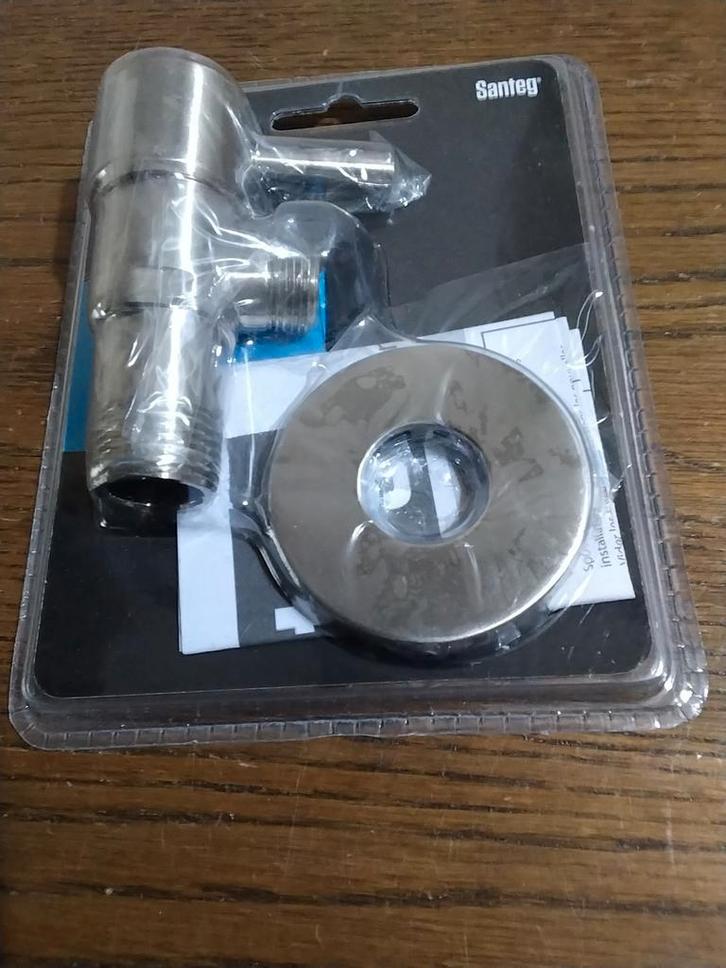 Hoekstopkraan 1/2" x 3/8" - Nieuw in verpakking!, Doe-het-zelf en Verbouw, Sanitair, Nieuw, Kraan, Rvs, Ophalen of Verzenden