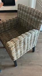 2 Luxe Rotan Eetkamerstoelen style Riviera Maison, Huis en Inrichting, Stoelen, Twee, Bruin, Riet of Rotan, Ophalen of Verzenden