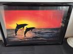 Gratis schilderij dolfijnen 100x70cm, Antiek en Kunst, Ophalen of Verzenden
