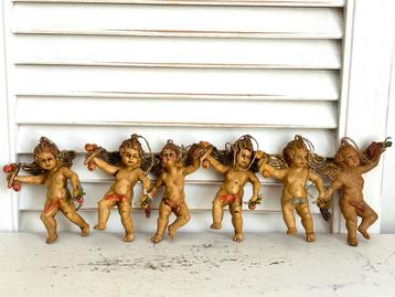 Zes vintage engeltjes Italie hanger kersthanger kerst beschikbaar voor biedingen