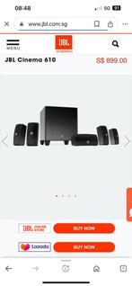 Jbl 5.1 set met sub passief, Audio, Tv en Foto, Home Cinema-sets, Soundbar, 70 watt of meer, Zo goed als nieuw, Overige spelers