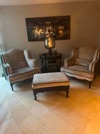 Maison Sucre loungestoelen met poef - Crocoleer, Stof, Gebruikt, Ophalen of Verzenden, 75 tot 100 cm