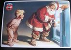 Coca Cola metalen plaat kaart Coca-Cola Kerstman + Cola boy, Verzamelen, Ophalen of Verzenden, Nieuw, Reclamebord