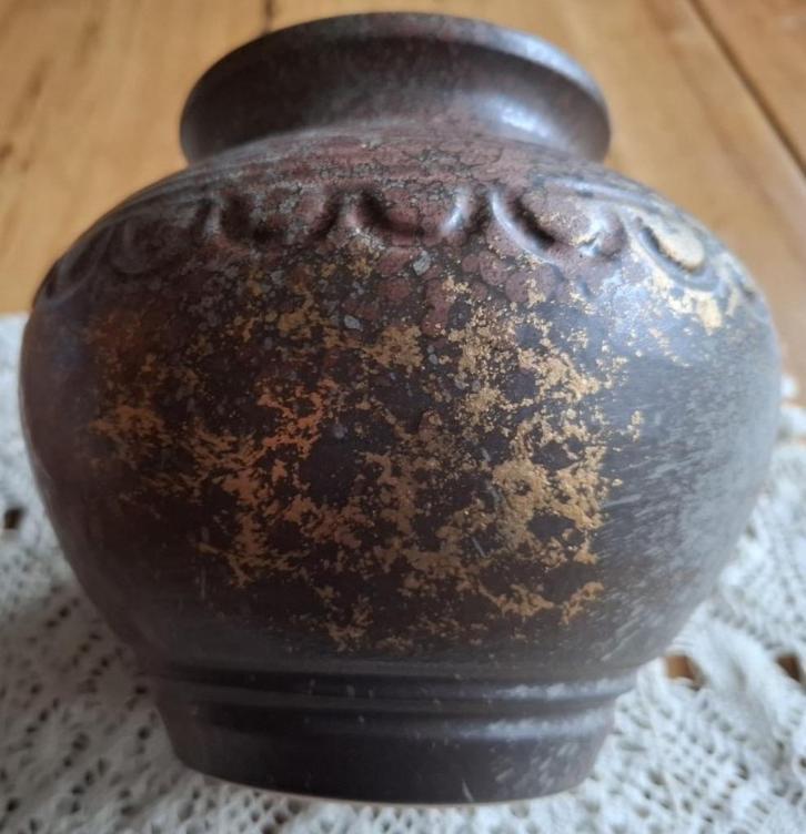 Vintage Bay Keramik, bruin keramieke vaas, 770 - 14, Tuin en Terras, Bloempotten, Gebruikt, Aardewerk, Binnen, Minder dan 40 cm