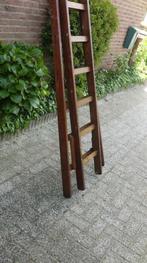 houten tweedelige ladder, Doe-het-zelf en Verbouw, Ladders en Trappen, Gebruikt, 4 meter of meer, Ophalen