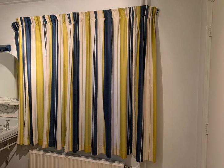 Gestreepte gordijn voor 2 ramen, Huis en Inrichting, Stoffering | Gordijnen en Lamellen, Gebruikt, 150 tot 200 cm, 200 cm of meer