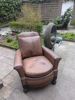 jaren 30 fauteuil, Ophalen, Gebruikt, 75 tot 100 cm, Leer