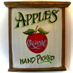 Uniek handgeschilderd reclame bord / appel / appels, Reclamebord, Nieuw, DeKameraadschap, Dj.kammeraat@telfort.nl