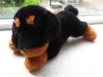 Hond zwart bruin velours merk Eddy Toys van Action, Kinderen en Baby's, Speelgoed | Knuffels en Pluche, Hond, Ophalen of Verzenden
