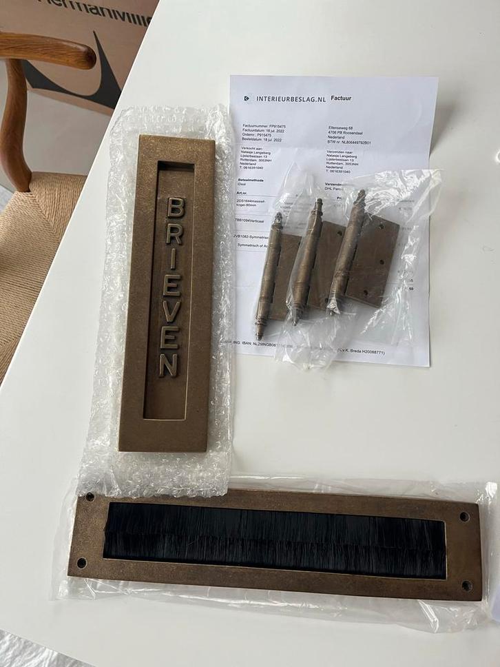 Antiek Brons Deurbeslag Set - Nieuw, Doe-het-zelf en Verbouw, Hang- en Sluitwerk, Nieuw, Scharnier, Koper of Messing, Ophalen
