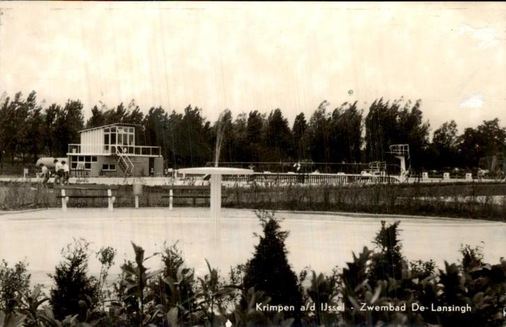 Krimpen aan den IJssel - Zwembad De Lansingh, Verzamelen, Ansichtkaarten | Nederland, Ongelopen, Zuid-Holland, 1960 tot 1980, Ophalen of Verzenden