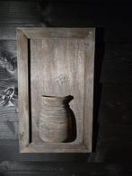Houten pot in lijst voor kunstbloemen, Ophalen of Verzenden