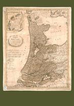 Grote antieke landkaart van Nederland  - zeldzaam ontwerp!, Ophalen of Verzenden, 1800 tot 2000, Wereld, Landkaart