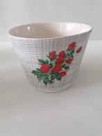 FRANKTON keramieke bloempot met bloemdecor izgst, Ophalen of Verzenden