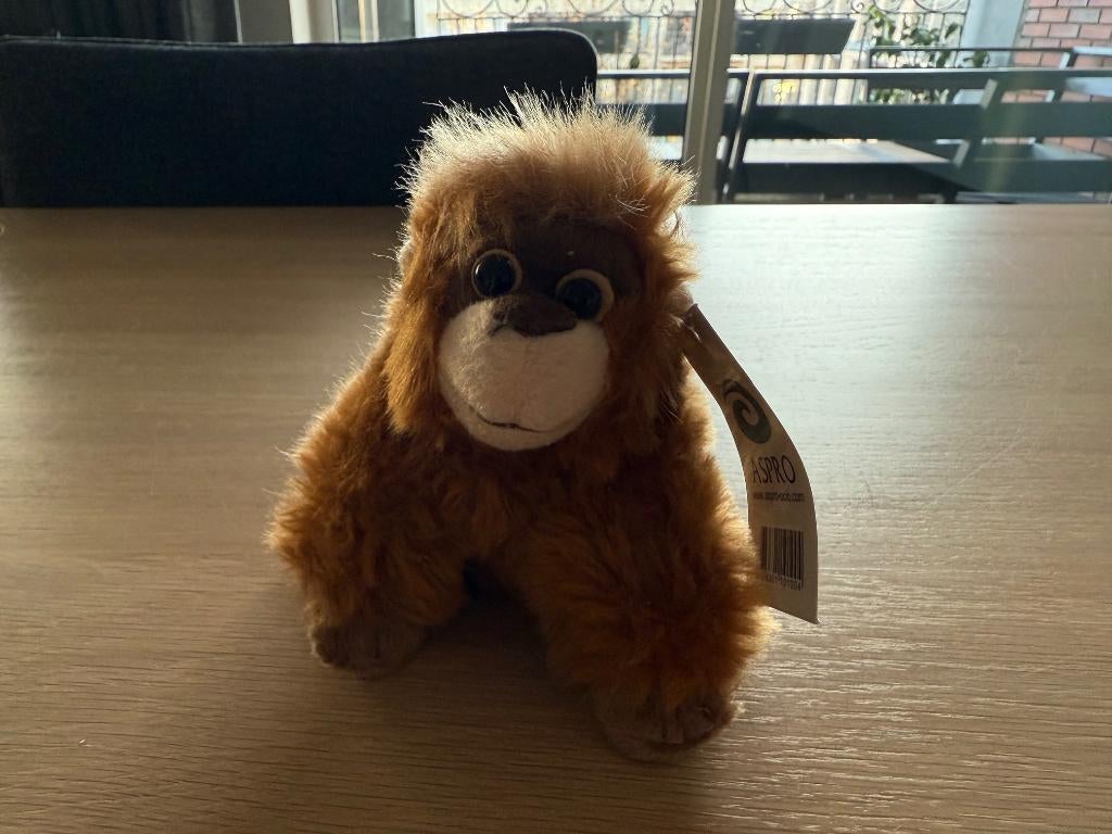 Knuffel - Orang Oetan - Aap - 10 cm, Ophalen of Verzenden, Gebruikt, Overige typen
