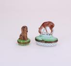 Pillendoosjes porseleinfabriek Limoges - Hond en een hert, Ophalen of Verzenden