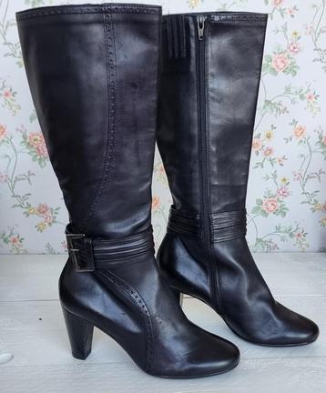 Quinto zwarte leren laarzen mt. 37 NIEUW beschikbaar voor biedingen