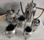 Vintage RIO Tiel Art Deco koffie/thee set(6) verchroomd tin, Ophalen