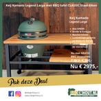 Keij Kamado Legend Large met BBQ tafel classic eiken-staal, Nieuw, Ophalen of Verzenden