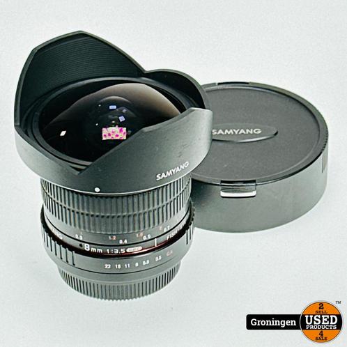 Samyang 8mm F/3.5 Fisheye Canon CSII | incl. Zonnekap, Audio, Tv en Foto, Fotografie | Lenzen en Objectieven, Zo goed als nieuw