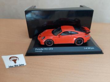 Porsche 911 (992) GT3 2020 Lava Orange Minichamps 1:43 beschikbaar voor biedingen