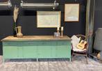 Industriële werkbank met houten werkblad, Ophalen