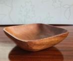te koop: vierkant houten schaaltje, retro vintage jaren 70, Ophalen of Verzenden, Huis en Inrichting